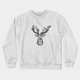 Floral Stag Illustration Crewneck Sweatshirt